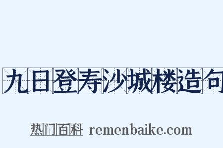 九日登寿沙城楼造句是什么意思的图片